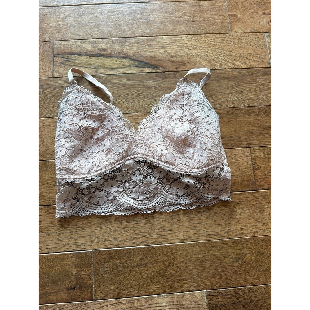 Women's Lace Bralette Pink Soft Wireless Bralettle BKE Essentials Small